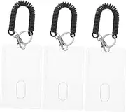 WEKAMOS Key Wristlet with Lobster Clasp Spring Coil Keyring Wrist Coil Id Card Holder for Work Credit Cards