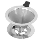 (2 Cups)Stainless Steel Coffee Dripper Drip Cone Coffee Filter Reusable Va