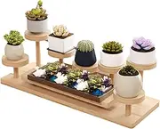 2-Tier Wooden Display Riser Shelf - Perfume Organizer, Cosmetics Stand, Figure Collection Display for Home, Office L
