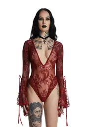 [Widow] Source Of Magic Lace Bodysuit - Red