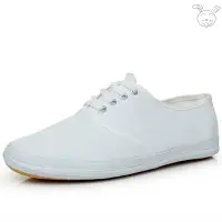 在飛比找樂天市場購物網優惠-男女白球鞋舞蹈鞋演出鞋表演鞋小白鞋晨練鞋帆布鞋白色護士工作鞋