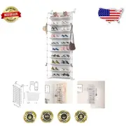 Space-Saving 10-Tier Shoe Rack - Lightweight Metal with Mesh Shelves