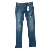 NWT Waredenim Warehouse Jeans Womens S UK10 Boyfriend distressed slim low rise