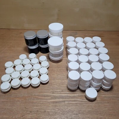 Small Variety Plastic JARS 106 Containers Screw Lids Pot Craft Deco Jars Storage