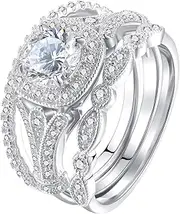 [VOLURE] Finger Joint, Ring Toe Ring,Rings,3PC Geometry Rhinestone Cubic Zirconia Bridal Geometry Rhinestone Engagement Ring Full Diamond Zirconia Solitaire Ring 5 12 Rings Size 9 Set