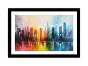 Abstract City skyline Modern canvas Framed Art