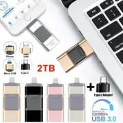 4 in 1 2TB USB 3.0 Flash Drive for iPhone Android iPad Type Memory Photo Stick