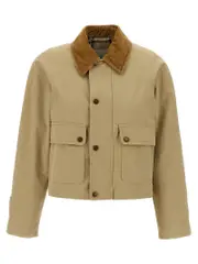 [Burberry] Burberry-Canvas Jacket Down Jacket, Parka, Casual Jackets Beige-Donna 6UK