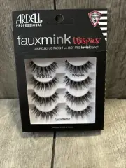 Ardell False Lashes Faux Mink Wispies Invisible Band 4 Pairs New