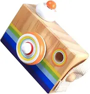Kisangel Educational Wooden Toy Camera Boys and Girls Kaleidoscope Multi Prisms Enhance Vision Curiosity