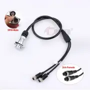 Heavy Duty Reverse Camera Trailer Cable Coil 5PIN to 2ch 4PIN Female Connectors