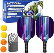 Pickleball Paddles Set of 2 - USAPA Approved Fiberglass Pickleball Set with Pickleball Rackets for Adults, Anti-Slip Sweat-Absorbing Grip, 4 Pickleball, Portable Carry Bag, Pickle Ball for Beginners