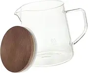 PartyKindom 1 PC High Borosilicate Glass Coffee Pot with Lid Transparent Teapot for Home and Use Ergonomic Handle Scale Design for Accurate Measurement Capacity
