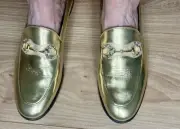 Gucci Brixton Loafer With Crystal Buckle Made In Italy IT 38.5