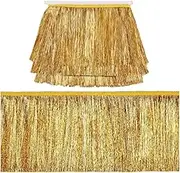 AIMALL 10M Gold and Silver Tassel Trim, 15cm Colourful Silk Fringe, Durable Polyester, Anti-Wrinkle Lace for Christmas Lighting, Crafts, and Decorative Accessories