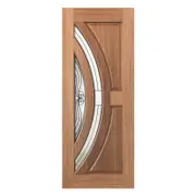 Woodcraft 2040 x 820 x 40mm Entrance Door F45 Black Leadlight Glass GL1