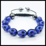 SALE! Handcrafted Royal Blue Skull Skeleton DOD Hip Hop Style Bracelet Jewelry