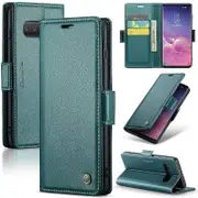 CASEME 023 Series For Samsung Galaxy S10 PU Leather RFID Blocking Case Wallet Stand Phone Cover
