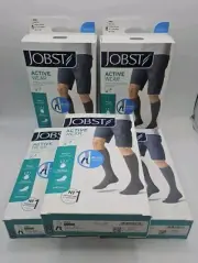Jobst Activewear Compression Socks Size Medium 15-20 mmHg Black White Lot 5 Pair