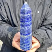 1.96LB Natural Lapis Lazuli Jasper Obelisk Quartz Cystal Wand Point Reiki Healin