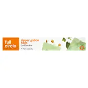 Full Circle, Zipper Gallon Bags, Compostable, 15 Bags