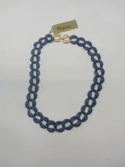 Vintage Metal Napier Blue Necklace Link 18” Enamel -New-