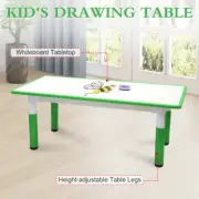 120x60cm Rectangle Green Children Kids Whiteboard Drawing Adjustable Table Desk
