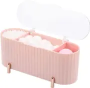Qtips Holder - 3 Grids Separate Cotton Swabs Dispenser, Ball Storage Box, Jar fo