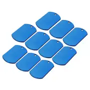 Metal Blank Tags Stamping, 1.57"x0.94" Blue Dog Tags DIY Engraving Tags 10pcs
