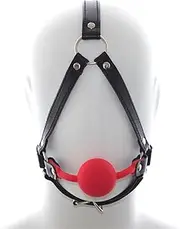 Solid Soft Silicone Mouth Gag Adjustable Leather Strap Bondage Mouth Gag SM Sex Toy