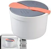Microwave Steamer | Food Grade Portable Microwave Steamer with Steam Release Vent | Round Microwave Steamer for Cooking Rice and Leg