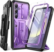 [Tongate] Compatible with Samsung Galaxy S24 Plus Case with Slide Camera Cover and Screen Protector, Military Grade Shockproof Phone Case with Kickstand & Belt-Clip for S24 Plus Case 6.7", Purple