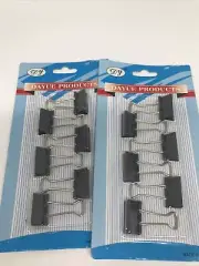 12pcs 25mm Black Steel Foldback Clips Binder Clip Office Paper Document Tidy