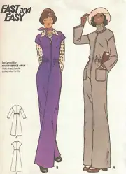 3335 Butterick FAST& EASY Sewing Pattern Semi Fitted Jumpsuit Vintage Size 9