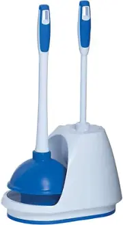 Turbo Plunger and Bowl Brush Caddy Set, Toilet Brush Plunger Combo 5-1/2 In.