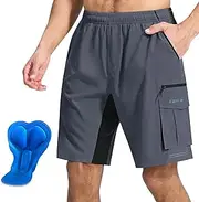 [EZRUN] Men's 3D Padded Mountain Bike Shorts Lightweight MTB Cycling Shorts