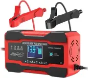 AILRINNI Battery Charger 10-Amp, 12V and 24V Smart Car Battery Charger AU Plug