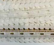 White Cotton Lace Insertion Trim Craft Sewing 38cm wide x 1 metre