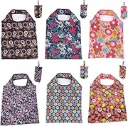Roczential 6 Pack Reusable Grocery Bags Set, Machine Washable Shopping Bags, Foldable Shopping Tote Bags for Men Women Shopping