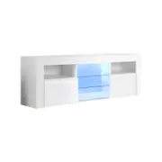 Artiss TV Cabinet 160cm Entertainment Unit RGB LED Gloss White