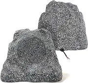 STUDIOFINIX 6.5 Inch Rock Outdoor Speakers 100W Passive Dual Speaker System IP45 Waterproof Design，Designed to Blend Seamlessly into Garden, Patio, Deck, Lawn or other Outdoor Setting.(1 Pair