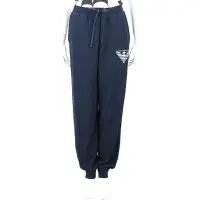 在飛比找Yahoo奇摩購物中心優惠-Emporio Armani 老鷹標誌印花深藍色綁帶運動褲(