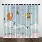 Exquisite Bedroom Blackout Curtains, Hedgehog Cartoon Animal 79x63 Inch Heat Insulation Blackout Children's Curtains,3D lackout Curtains, Suitable for Living Room Bedroom Childre