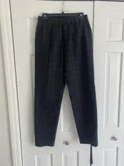 NEW Club Monaco Gray Burgundy Black Plaid Flannel Pull-On Wool Pants XS
