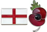 [Lesonwo] Poppy Enamel Pin England Flag Pin Badge Set Remembrance Day Memorial Day Brooch Pin, one size, Metal