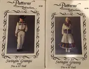 Gramps & Granny Cowboy/Cowgirl Costume Patterns For Dolls 33” & 30” New & Uncut!