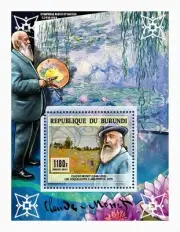 Famous characters : Claude Monet Painting - Imperforated - Luxury block