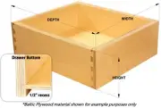 12" x 14" x 5" Barker Doors Alder Dovetail Drawer Box With 14" Sliding Slides