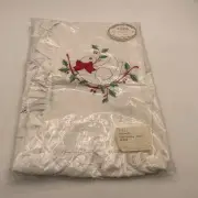 Vintage Christmas Duck Apron NOS 27 1/2” X 29”