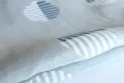 Schumacher Ando Handblock Print in Chambray, linen fabric by the yard